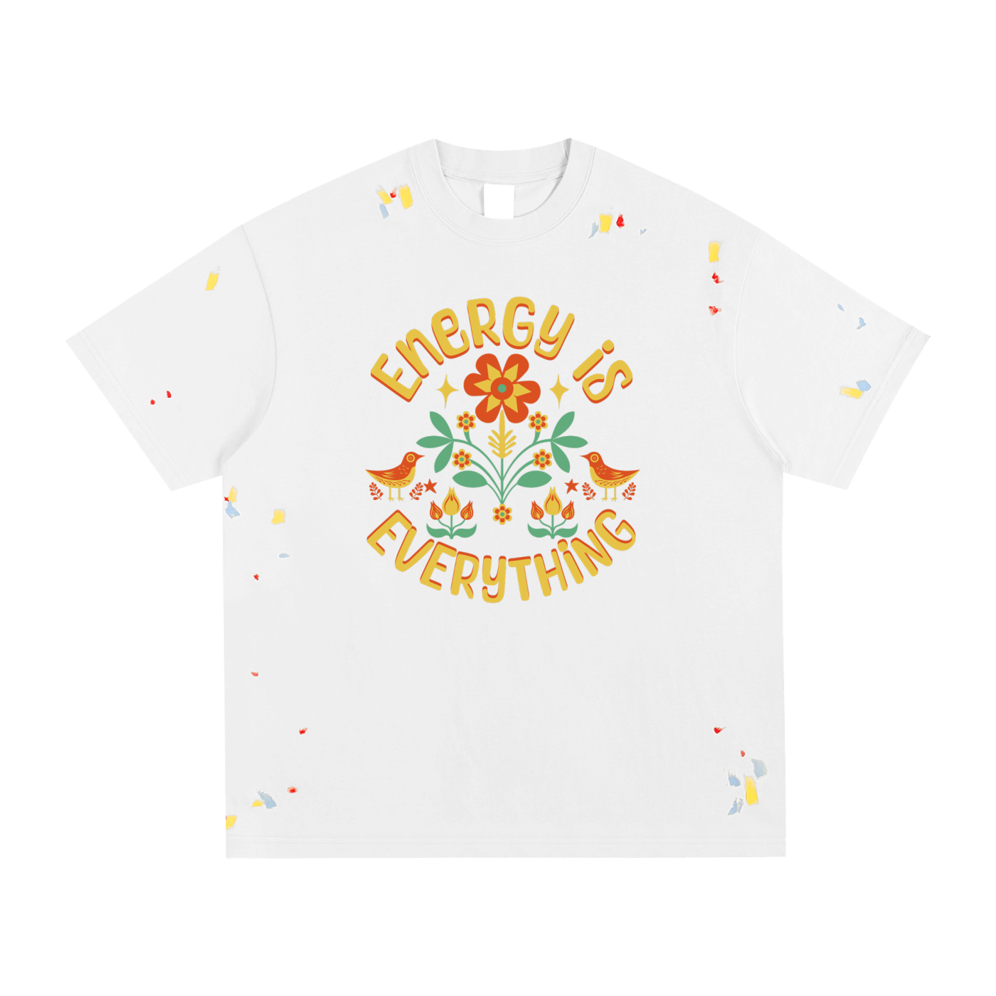 Energy Mantra Paint Splatter Tee