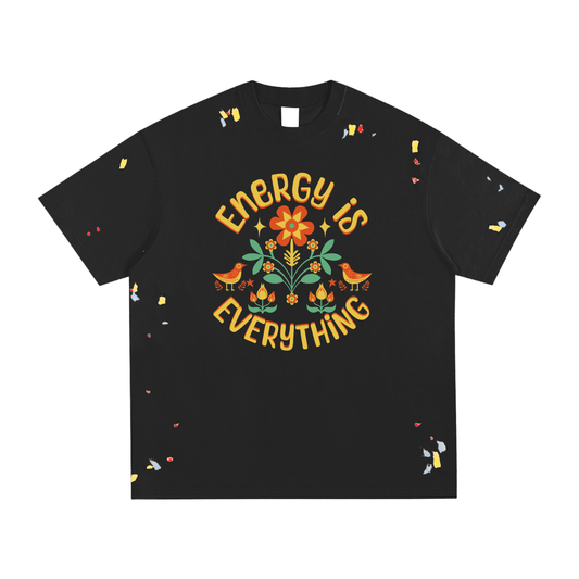 Energy Mantra Paint Splatter Tee