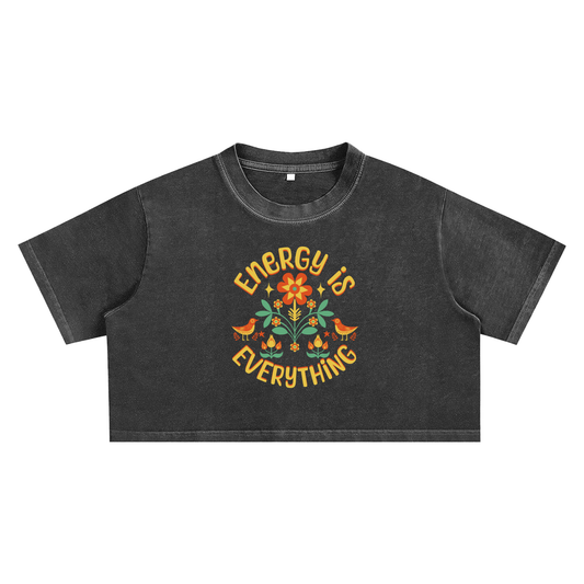 Energy Mantra Snow Washed Crop Top